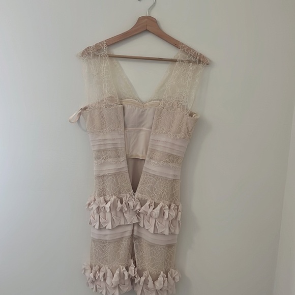 Bcbg maxazria 0 Xs beige lace bodycon tea dress bodycon party sexy - Picture 7 of 8